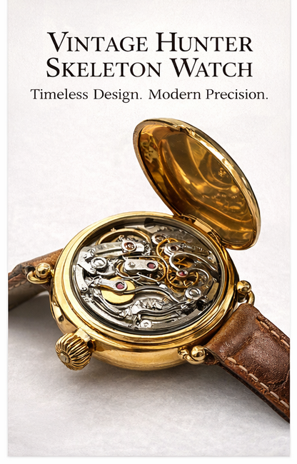 ⌚ Vintage Hunter Skeleton Watch \ Timeless Design. Modern Precision.