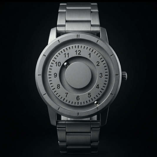 Magneto Metal Natural Number Silver Watch Classic