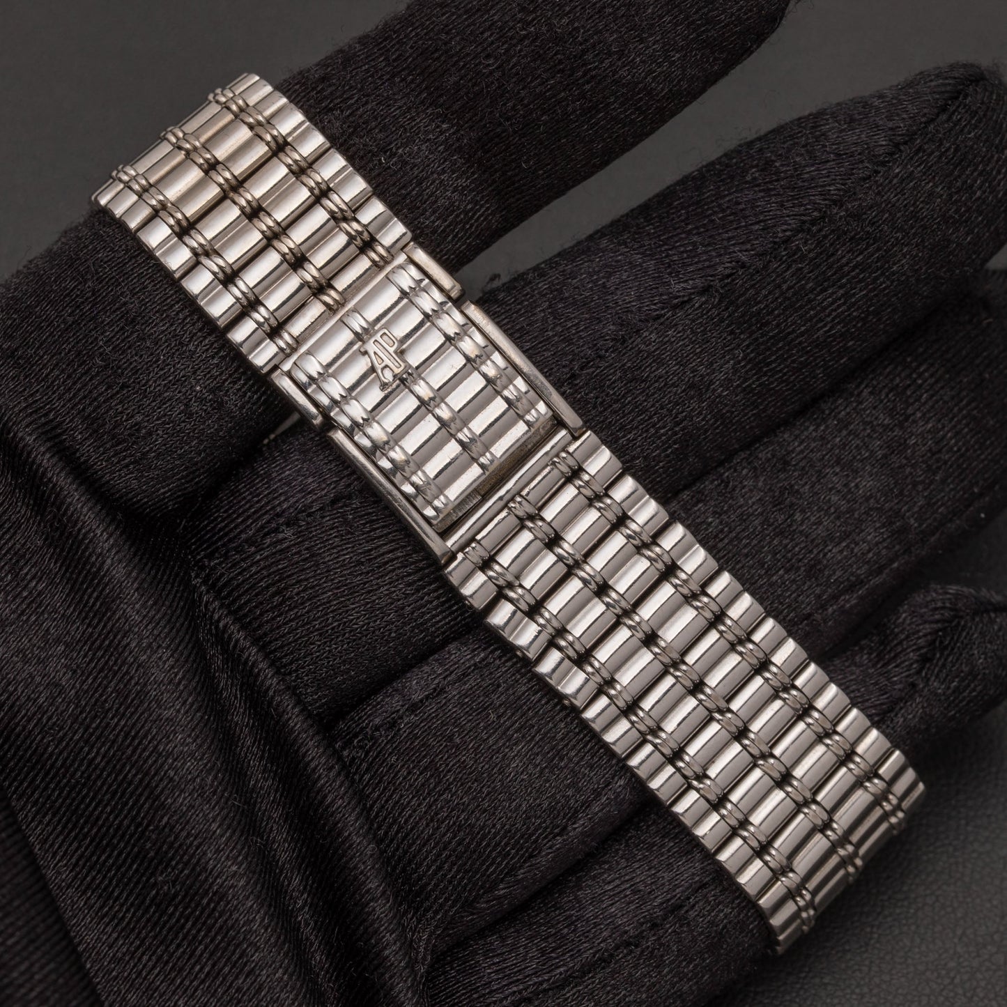 Audemars Piguet Bamboo 27mm Factory Diamond Lapis Dial 18K White Gold Watch