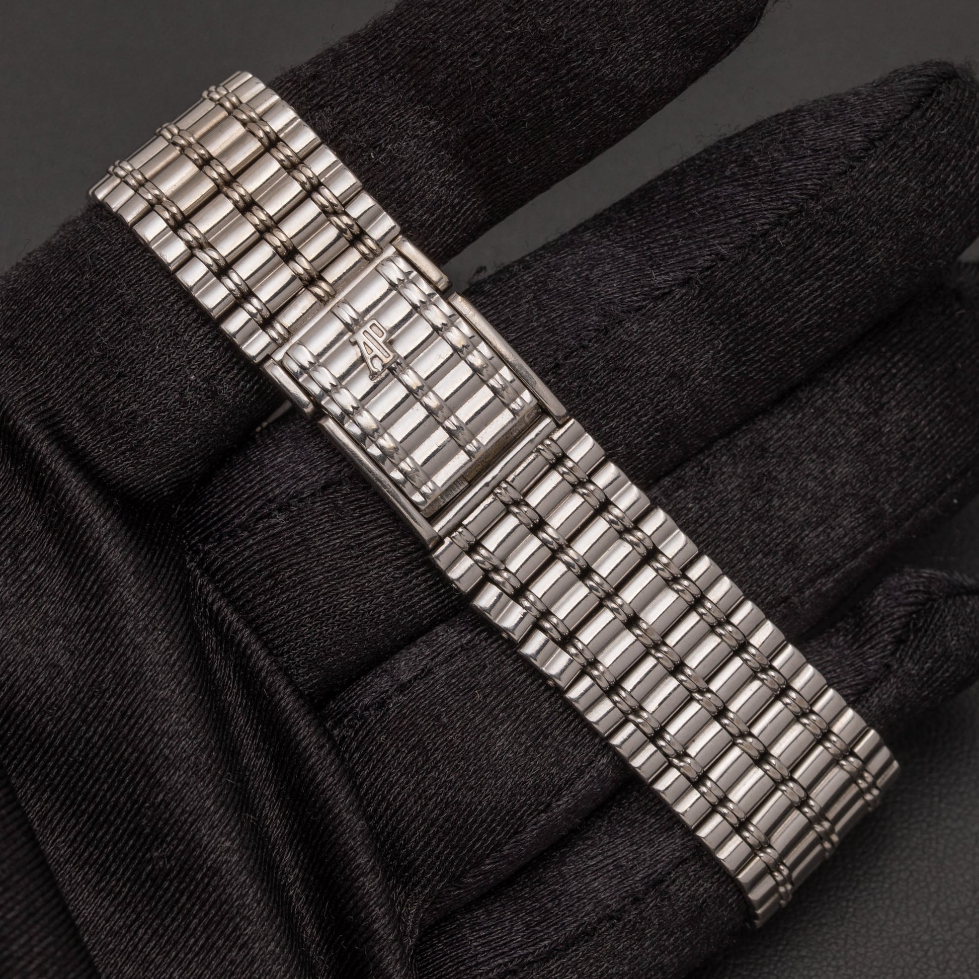 Audemars Piguet Bamboo 27mm Factory Diamond Lapis Dial 18K White Gold Watch