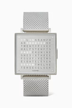 QLOCKTWO W39 Fine Steel Milanaise Strap English Watch Image 1