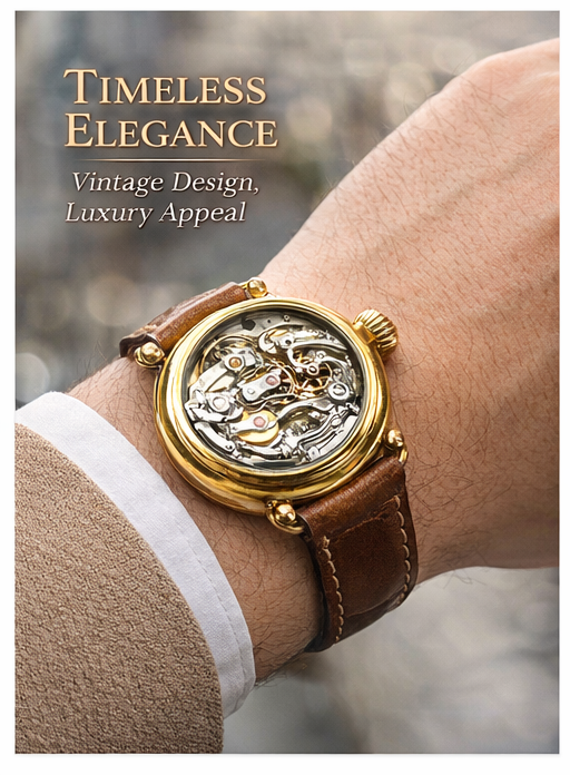 ⌚ Vintage Hunter Skeleton Watch \ Timeless Design. Modern Precision.