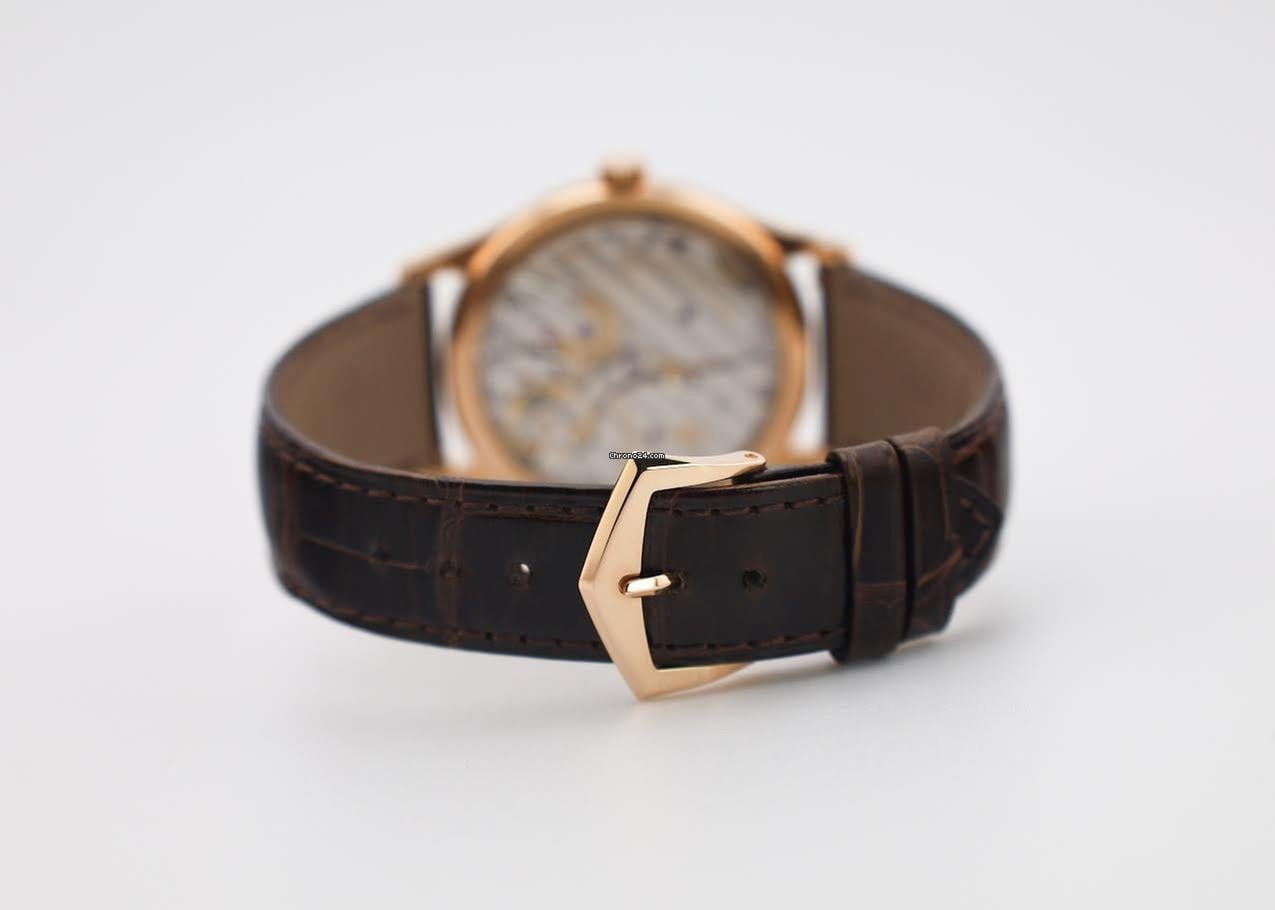 Patek Philippe Calatrava 39mm Rose Gold White Dial Brown Crocodile Strap