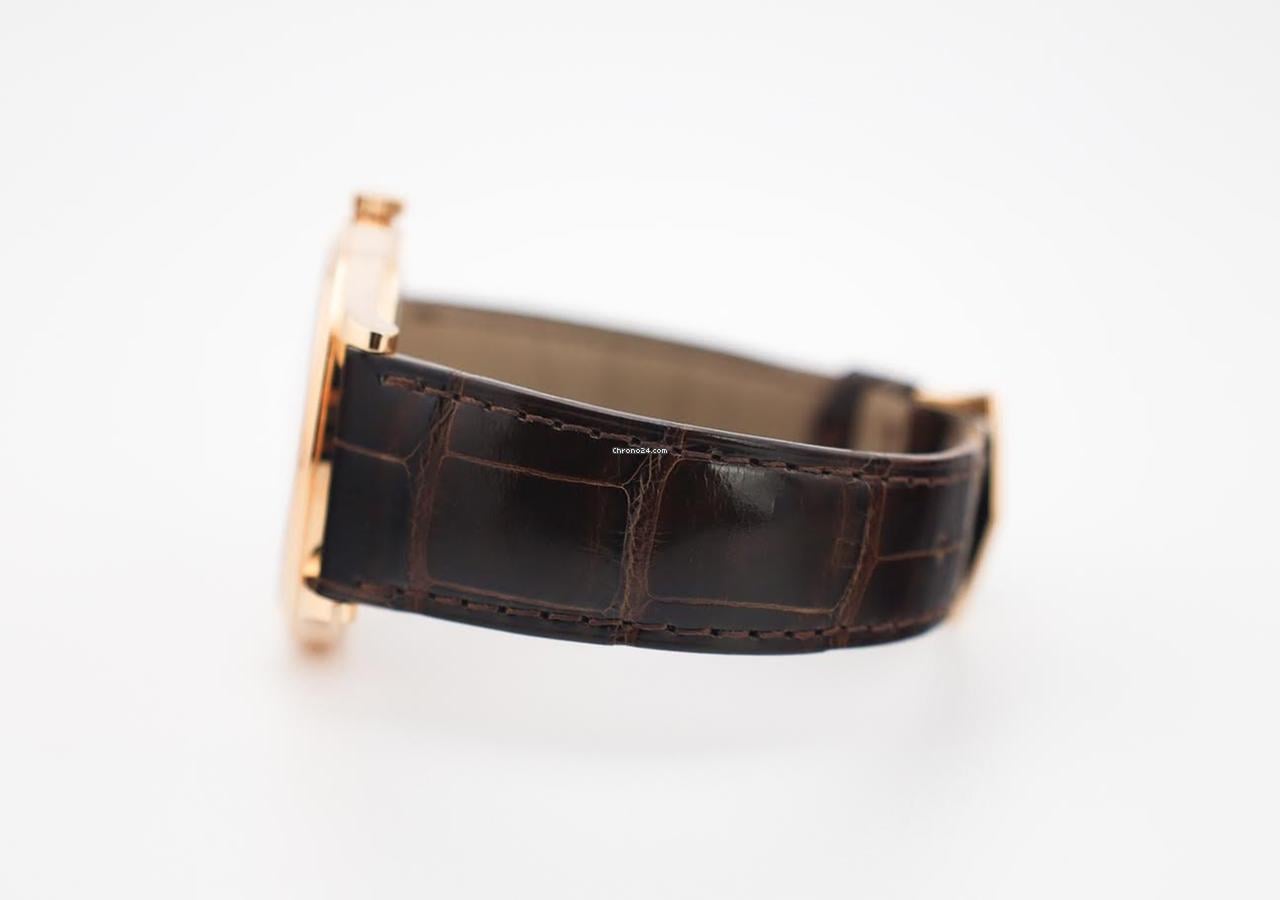 Patek Philippe Calatrava 39mm Rose Gold White Dial Brown Crocodile Strap