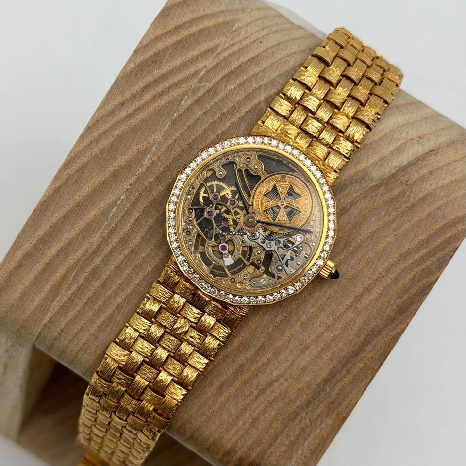 Vintage Skeletonized Diamond-Set Mechanical Dress Watch