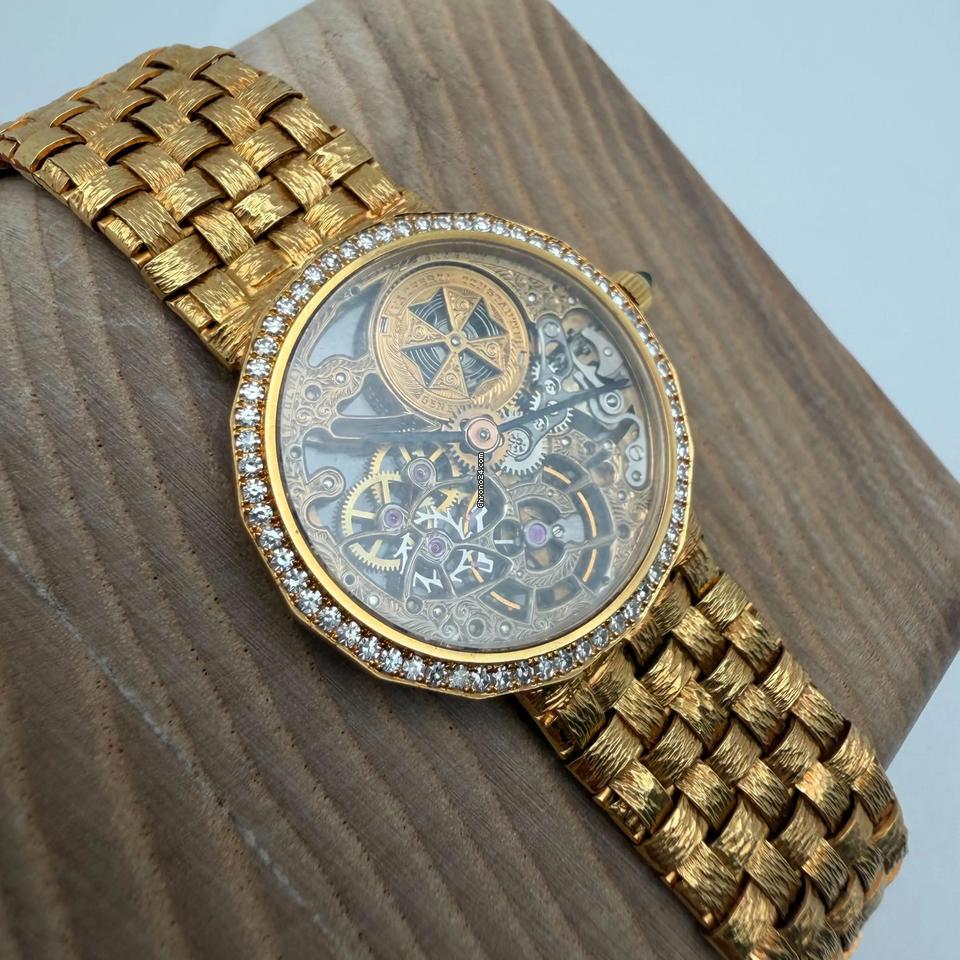 Vintage Skeletonized Diamond-Set Mechanical Dress Watch