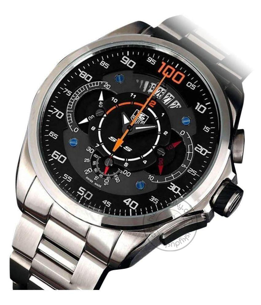 Tag Heuer Mercedes Benz SLS 100 Diagno Black Dial Silver Metal Chronograph Watch