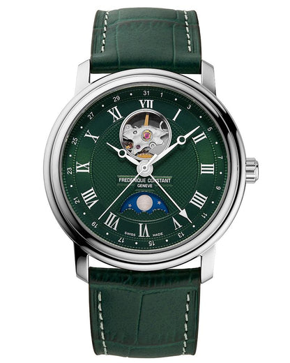 Frederique constant Men Classics heart beat moonphase date Round Green Watches