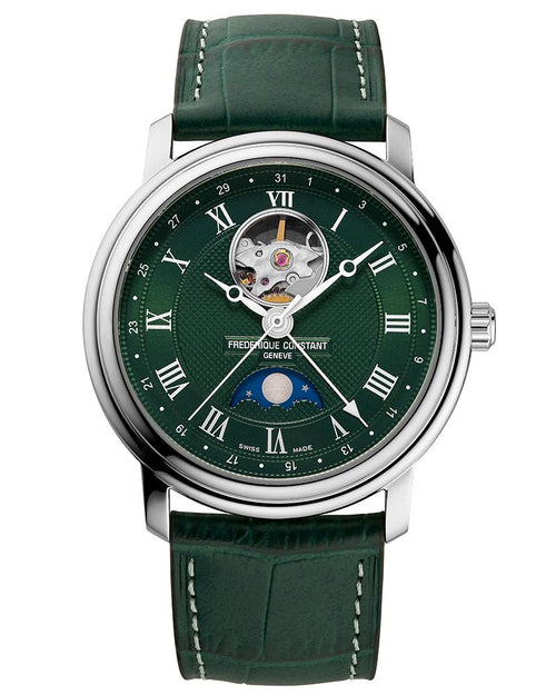 Frederique constant Men Classics heart beat moonphase date Round Green Watches