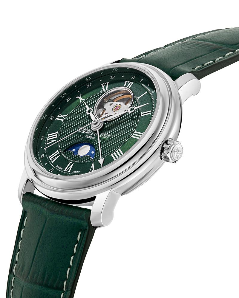 Frederique constant Men Classics heart beat moonphase date Round Green Watches