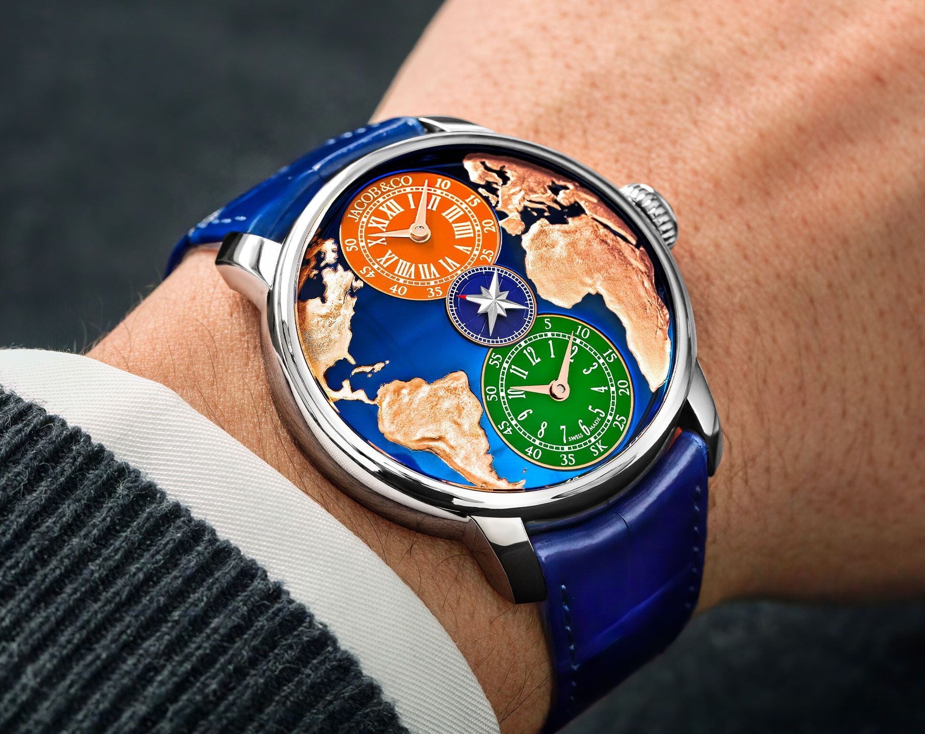 Jacob & Co. The World Is Yours Dual Time Zone  Multicolour Dial 43 mm Automatic Watch For Men - 3