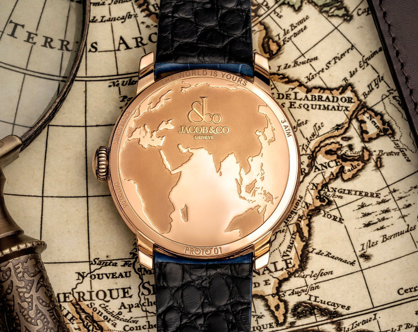 Jacob & Co. The World Is Yours Dual Time Zone  Blue Dial 43 mm Automatic Watch For Men - 4