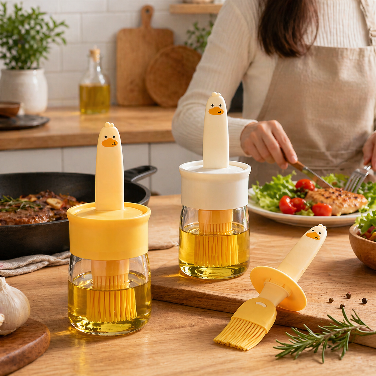 Premium Oil Dispenser Bottle with Silicone Brush
