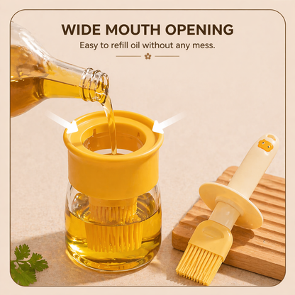 Premium Oil Dispenser Bottle with Silicone Brush
