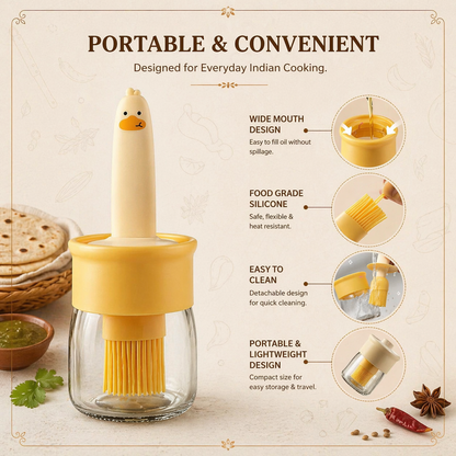 Premium Oil Dispenser Bottle with Silicone Brush