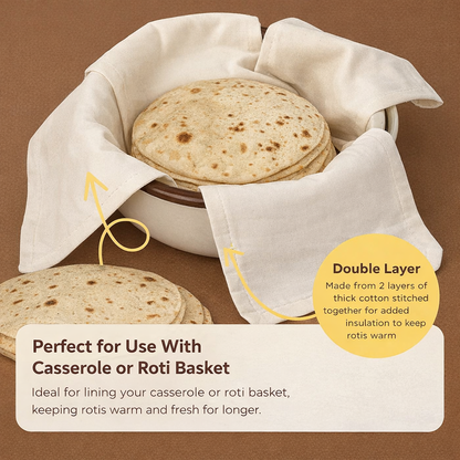 Premium Cotton Double Layer Roti Wrap with Flaps
