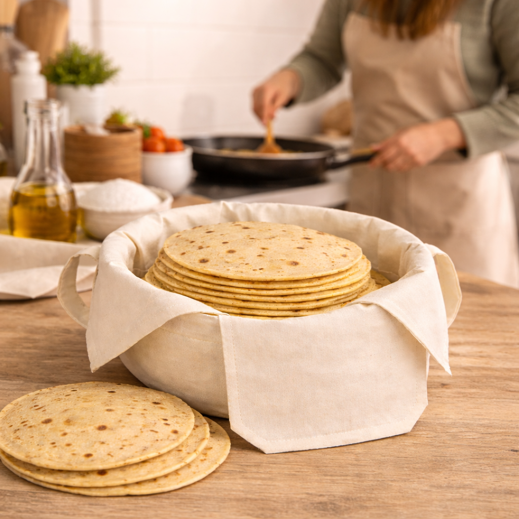 Premium Cotton Double Layer Roti Wrap with Flaps