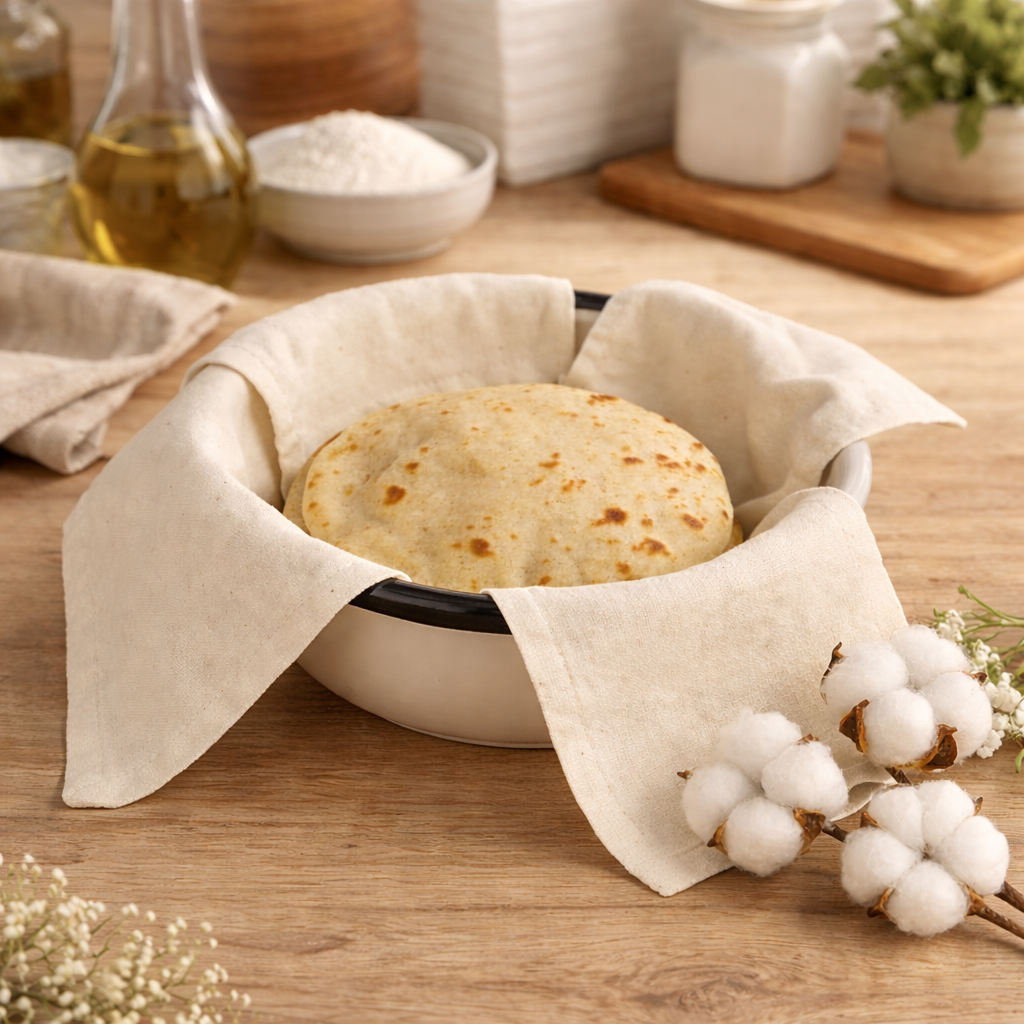 Premium Cotton Double Layer Roti Wrap with Flaps