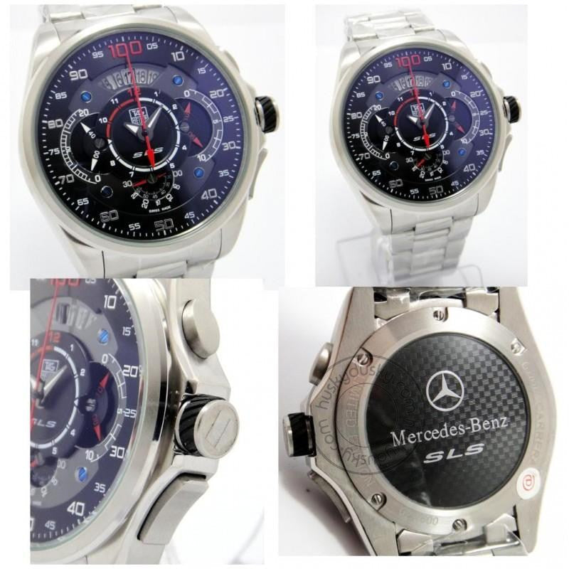Tag Heuer Mercedes Benz SLS 100 Diagno Black Dial Silver Metal Chronograph Watch