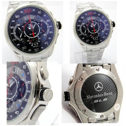 Tag Heuer Mercedes Benz SLS 100 Diagno Black Dial Silver Metal Chronograph Watch