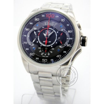 Tag Heuer Mercedes Benz SLS 100 Diagno Black Dial Silver Metal Chronograph Watch