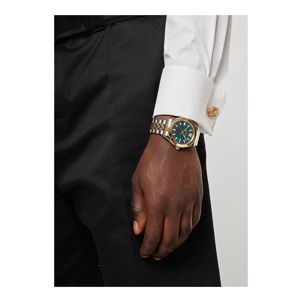Versace Men HELLENIUM-VK Round Green Watch - VEVK00620
