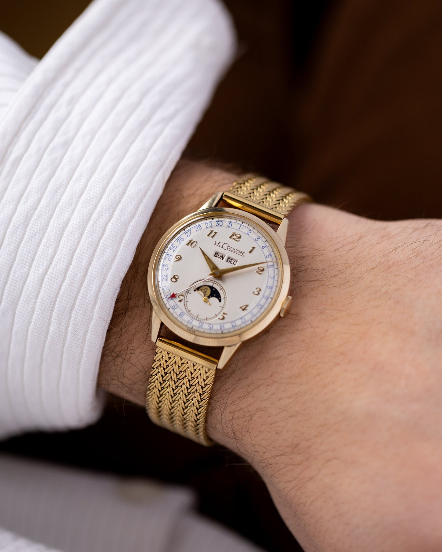 Vintage Jaeger - LeCoultre Triple Date Moonphase Cal. 806/AW, Gold Filled Case, Original Dial, From 1940s - DuMarko