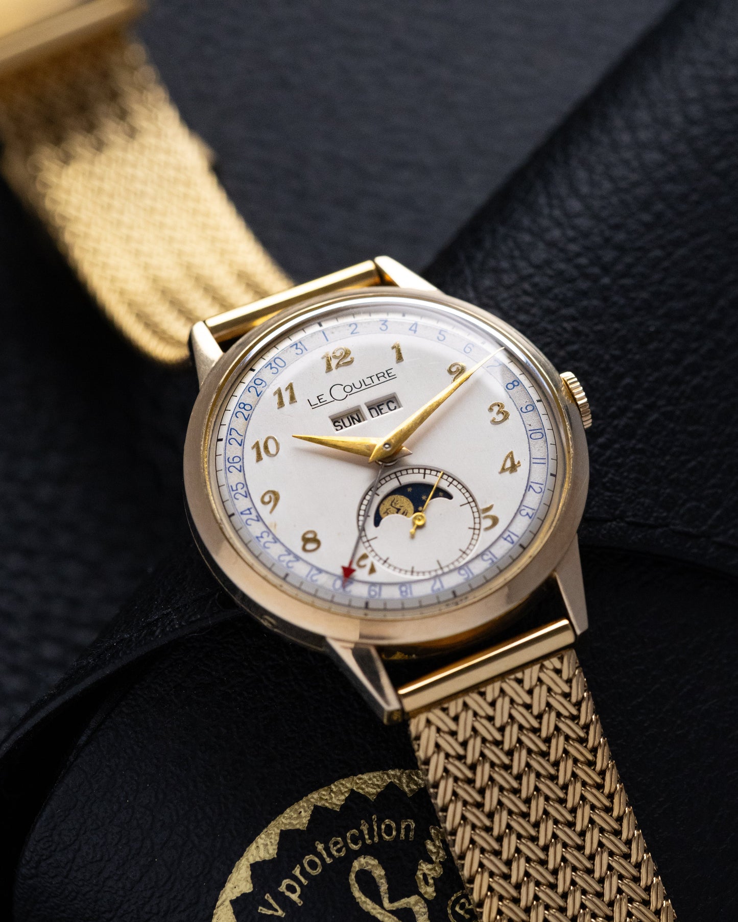 Vintage Jaeger - LeCoultre Triple Date Moonphase Cal. 806/AW, Gold Filled Case, Original Dial, From 1940s - DuMarko