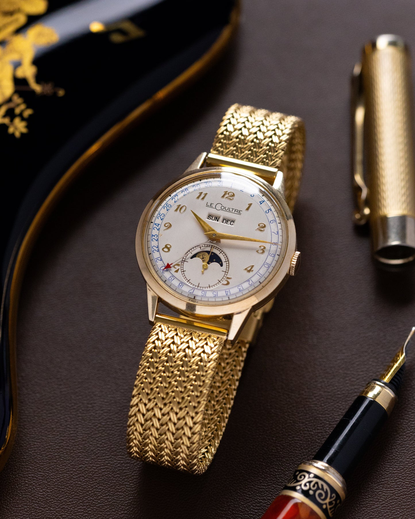 Vintage Jaeger - LeCoultre Triple Date Moonphase Cal. 806/AW, Gold Filled Case, Original Dial, From 1940s - DuMarko