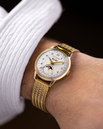 Vintage Jaeger - LeCoultre Triple Date Moonphase Cal. 806/AW, Gold Filled Case, Original Dial, From 1940s - DuMarko